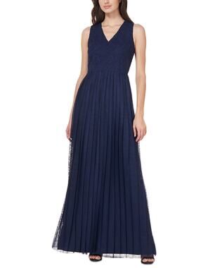 JS Collection Blue Evening Gown Lace and Chiffon Sleeveless A-Line Dress Size 12